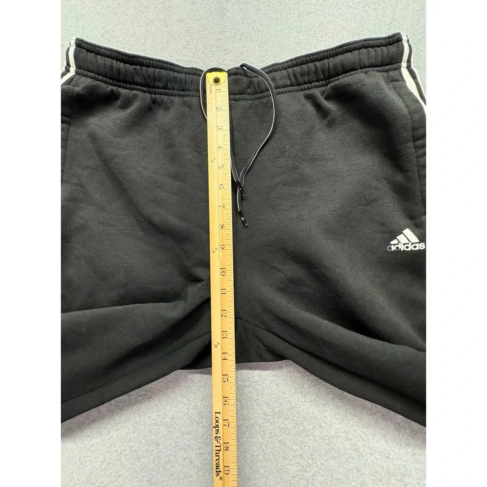 Adidas Mens Essentials 3-Stripes Fleece Pants Black White IC4472 XL